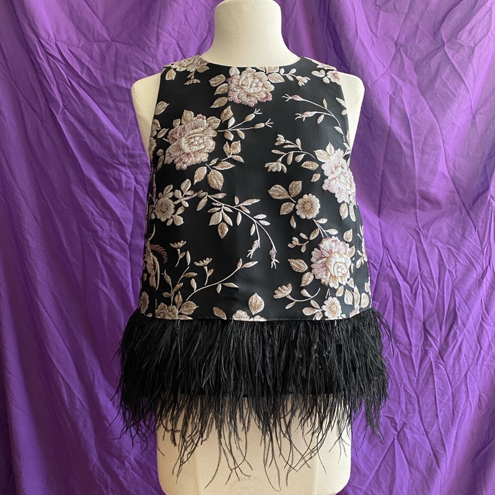 Kate Spade Black Floral Sleeveless Vest Top. Size 2.